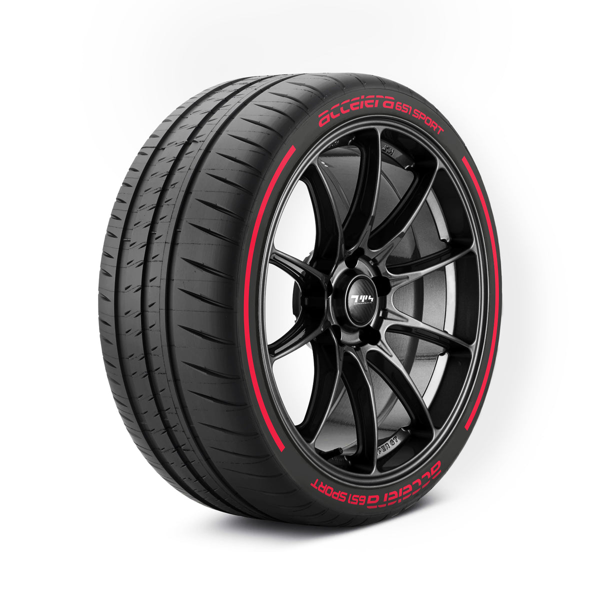 Accelera 651 Sport Tyre Stickers Kit With Pinstripes