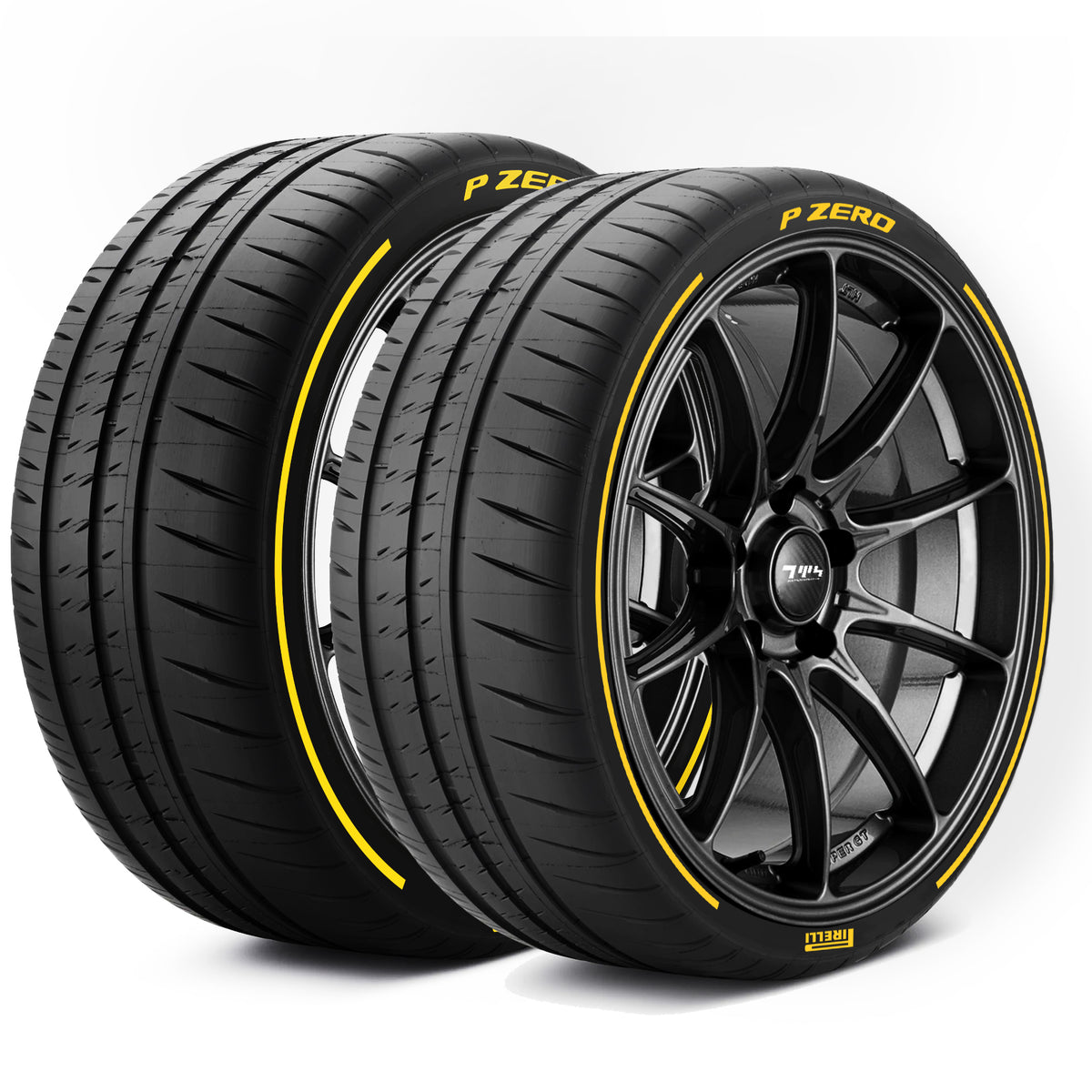 Ferrari 812 Competizione Style Tyre Wall Stickers Kit With Pinstripes