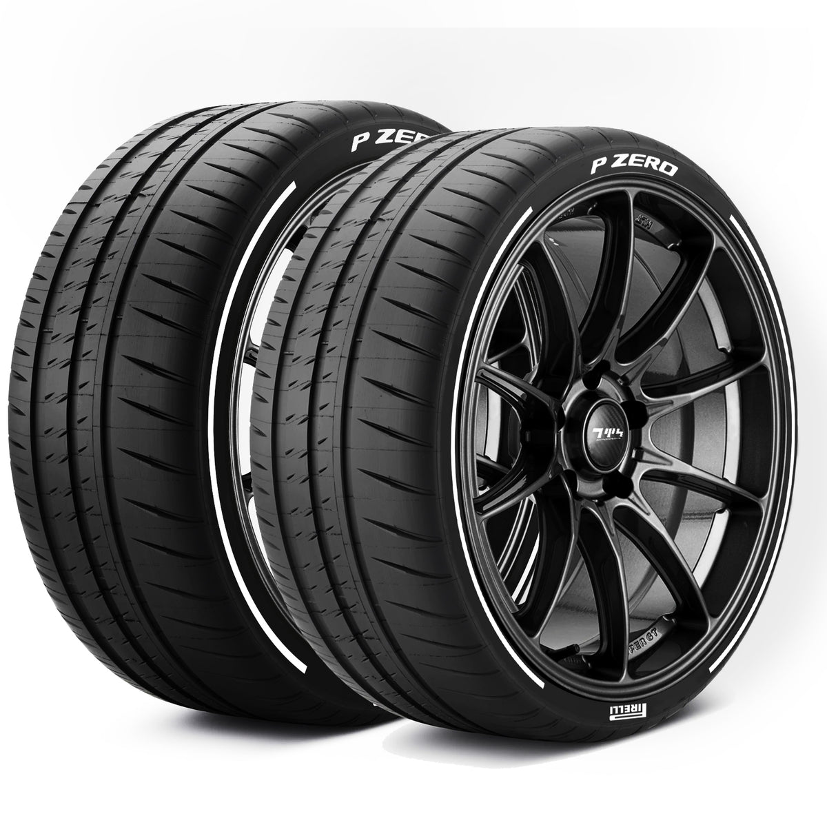 Ferrari 812 Competizione Style Tyre Wall Stickers Kit With Pinstripes