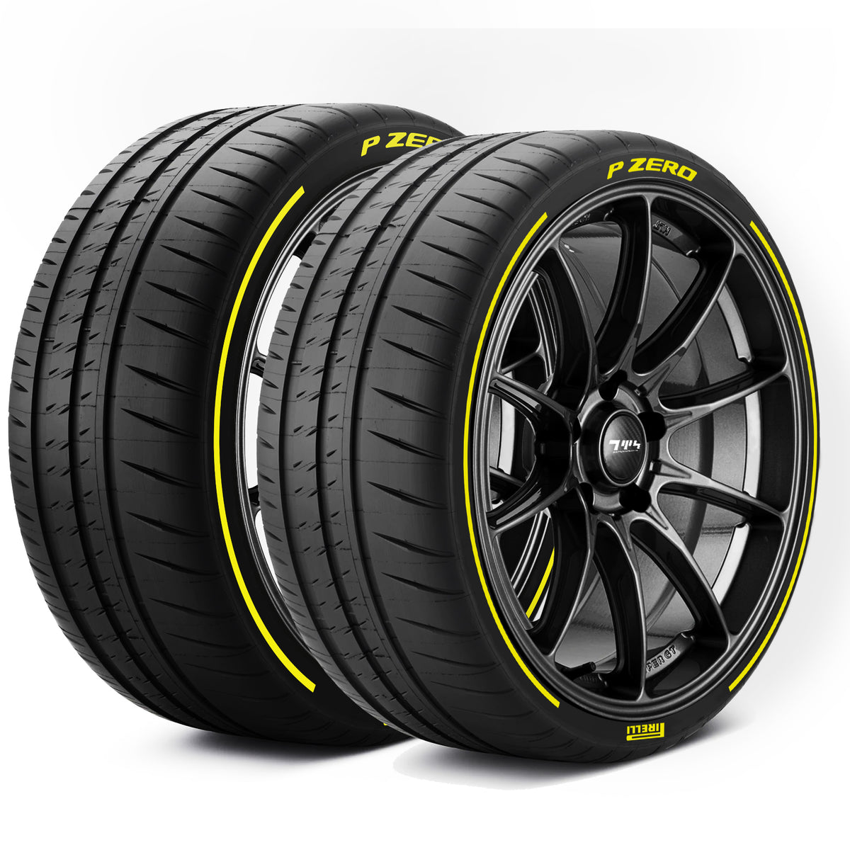 Ferrari 812 Competizione Style Tyre Wall Stickers Kit With Pinstripes