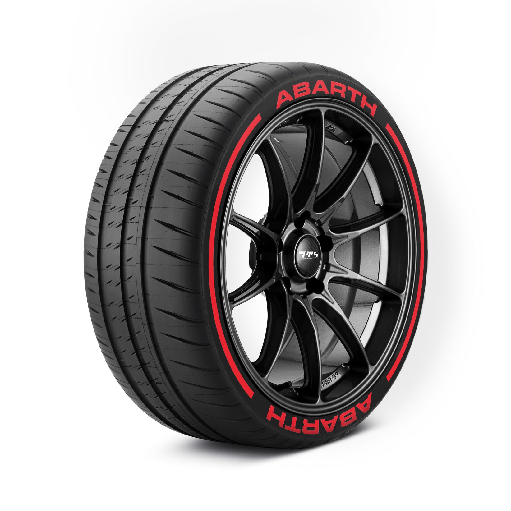Abarth Tyre Stickers Kit With Pinstripes
