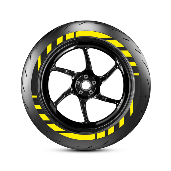 Kit adesivi per pneumatici per moto con linea tratteggiata ispirato a GT3