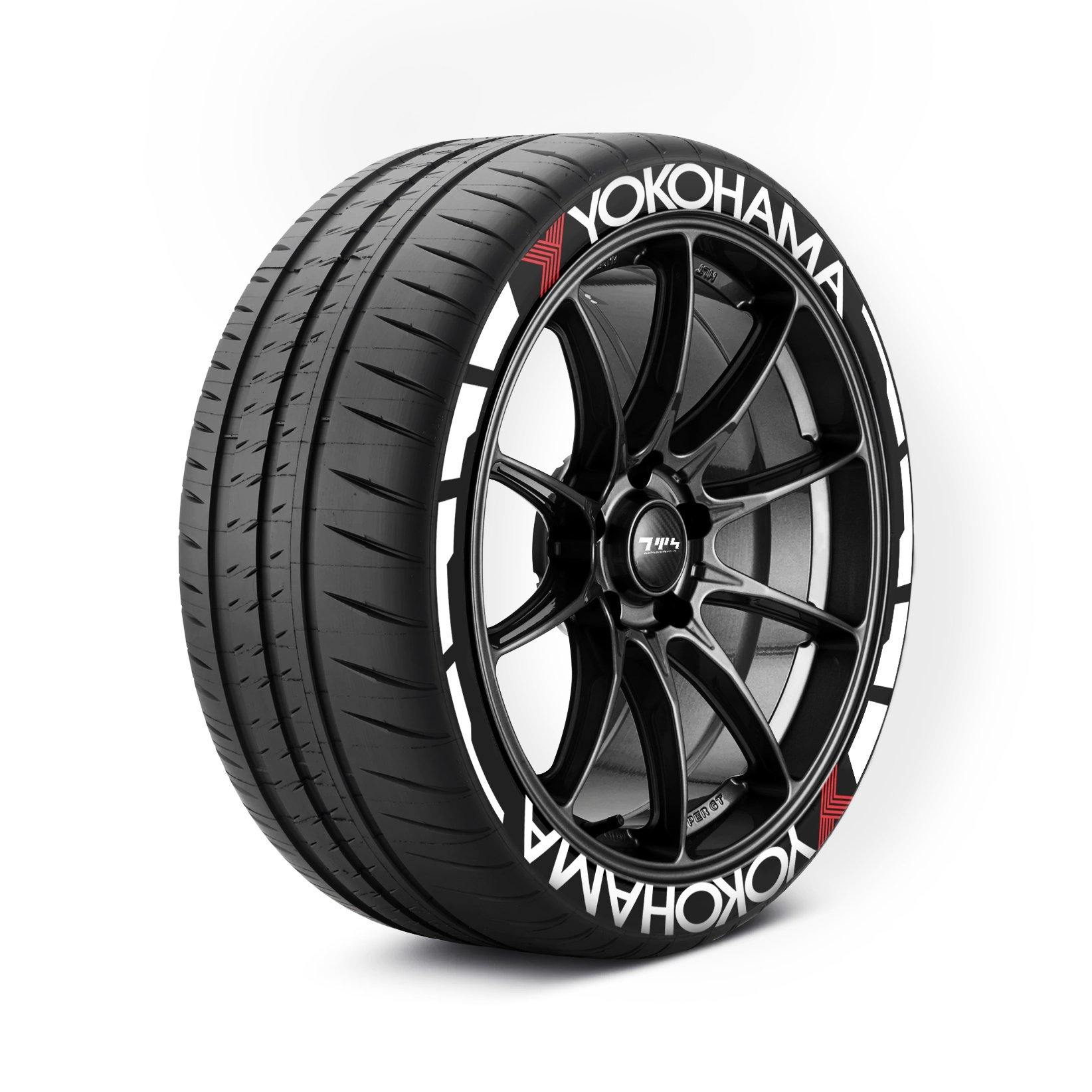 YOKOHAMA Tyre Stickers With Flares - Tyre Wall Stickers